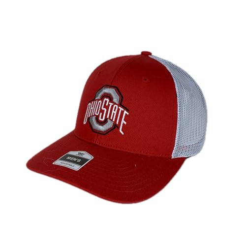 Fan Favorite Ohio State University Eliminator Adjustable Snapback Red White Trucker Mesh Hat