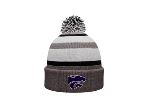 Sport Your Gear Kansas State Wildcats Prime Cuffed Fold Over Pom Pom Winter Knit Beanie