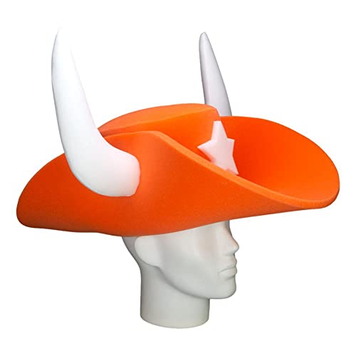 FOAM PARTY HATS: Long Horns Giant Cowboy Hat - UT Cowboy Hat - University of Texas Cowboy Hat - Western Party Hat - Cowboy Hat Adults - Sheriff Hat kids - Gift Hat - Crazy Hat - 40 Gallon Hat