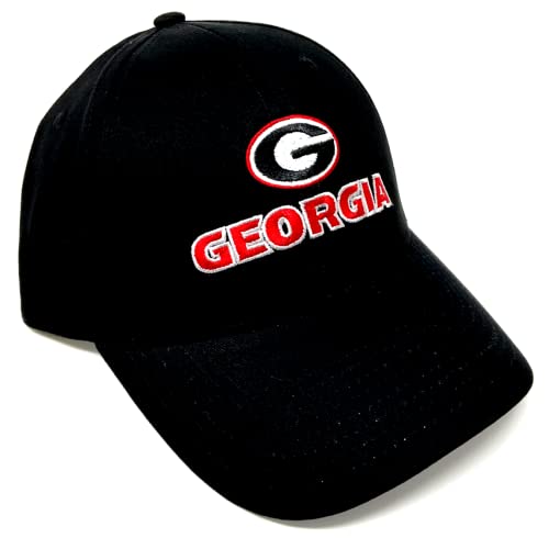 MVP UGA Bulldogs Logo Solid Black Georgia Curved Bill Adjustable Hat