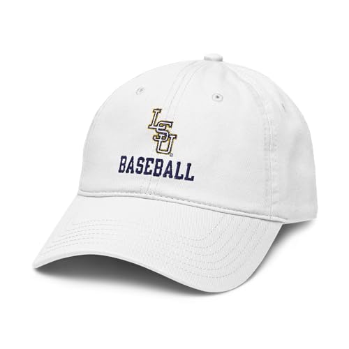 Elite Authentics LSU Tigers White Officially Licensed Adjustable Baseball Hat, One Size