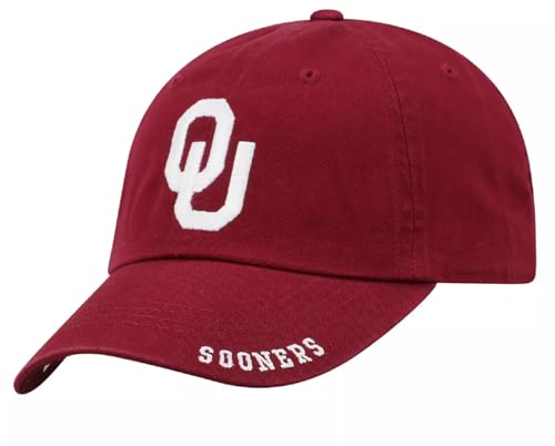 Oklahoma University Classic Edition Hat Adjustable Relaxed Fit Team Logo Cap (Crimson)