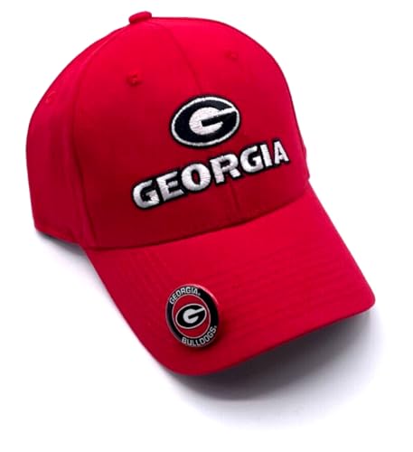Officially Licensed University Georgia Hat Classic MVP Solid Adjustable Bulldogs Team Logo Embroidered Cap (Cotton, Red)