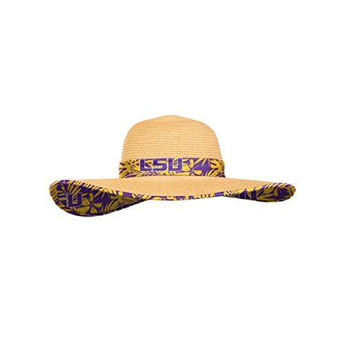 LSU Tigers NCAA Womens Floral Straw Hat