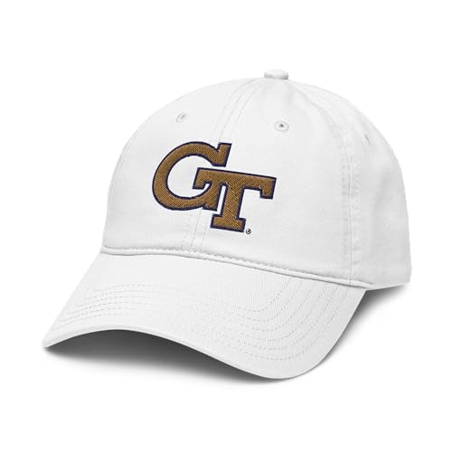Elite Authentics Georgia Tech Yellow Jackets Icon White Officially Licensed Adjustable Baseball Hat, One Size