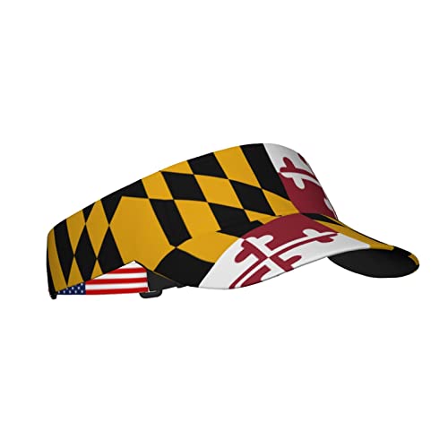 Stylish Maryland Flag Visor Hat State Flag Sun Hat for Women Men Teens for Sport Beach Tennis Golf Running Hiking Adjustable Cap