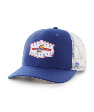 '47 NCAA Men's Trucker Convoy Snapback Adjustable Hat (Kansas Jayhawks - Royal Blue)