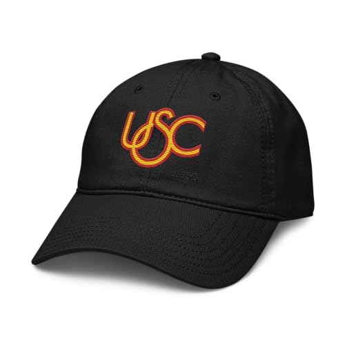 University of Southern California College Vintage Logo Adjustable Baseball Hat, Black, One Size