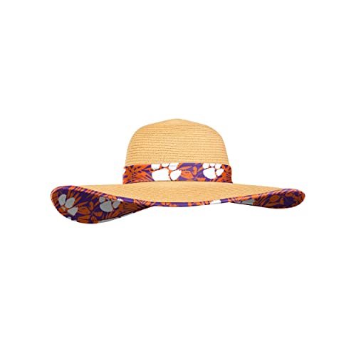 FOCO Clemson Tigers NCAA Womens Floral Straw Hat