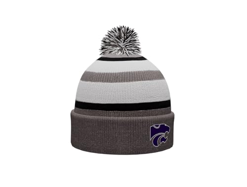 kansas state gear Sport Your Gear Kansas State Wildcats Prime Cuffed Fold Over Pom Pom Winter Knit Beanie