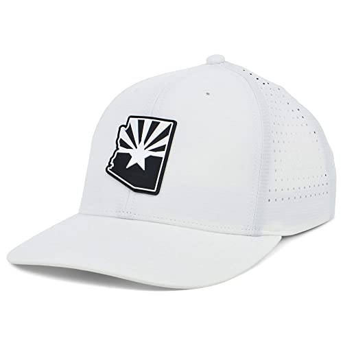 Local Crowns Arizona Rubber Patch State Flag Fill Performance Cap, White