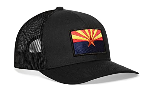 HAKA Arizona Hat - Arizona Flag Trucker Hat AZ Baseball Cap Snapback Golf Hat (Black)