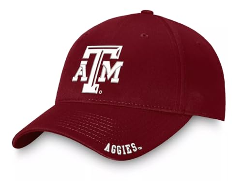 Officially Licensed Texas Aggies Classic Hat Adjustable A&M Team Logo Relaxed Fit Cap (Maroon)