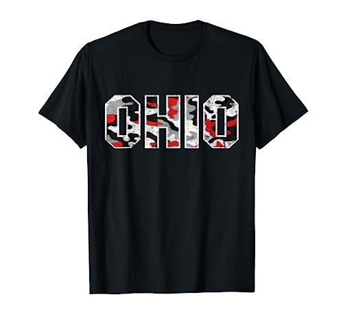 State of Ohio Ohioan Trendy Distressed Camo Graphic Designs T-Shirt