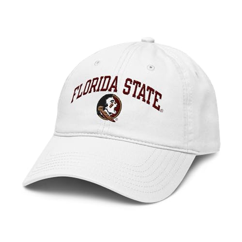 Elite Authentics Florida State Seminoles Arched White Officially Licensed Adjustable Baseball Hat, One Size
