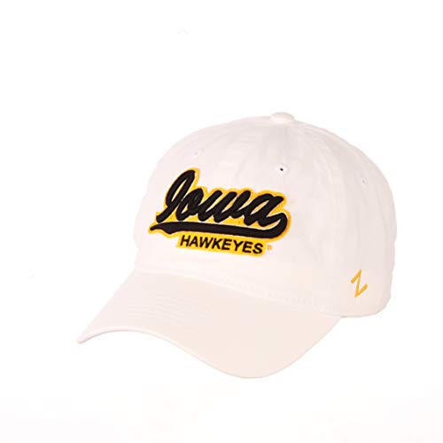 Zephyr NCAA Iowa Hawkeyes Mens Adjustable Scholarship Hat White, Iowa Hawkeyes White, Adjustable