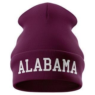Alabama Beanie Hat for Men, Bama Alabama Football Hat, Fully Embroidered Hat, Alabama Gifts Maroon