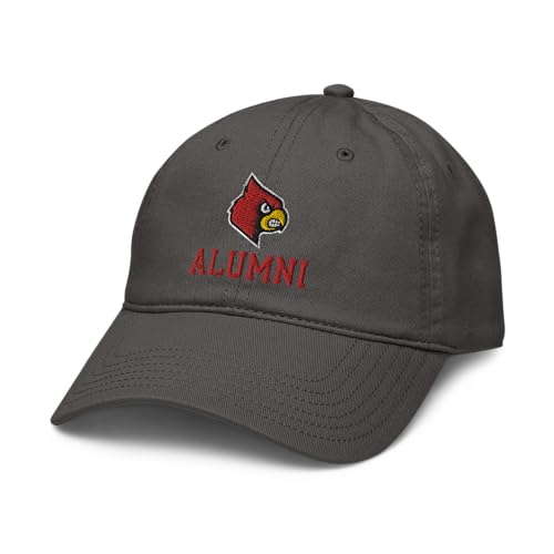 Elite Authentics Louisville Cardinals Alumni Officially Licensed Adjustable Baseball Hat, Asphalt Grey, One Size