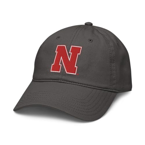 Elite Authentics Nebraska Cornhuskers Icon Officially Licensed Adjustable Baseball Hat, Asphalt Grey, One Size