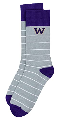 DB Fan Gear Washington Huskies White Stripe Dress Socks