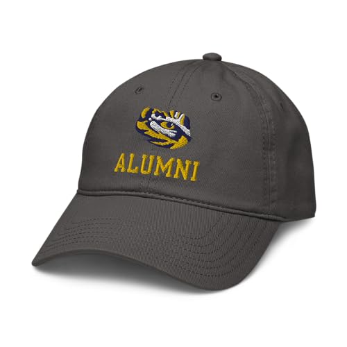 Elite Authentics LSU Tigers Alumni Officially Licensed Adjustable Baseball Hat, Asphalt Grey, One Size