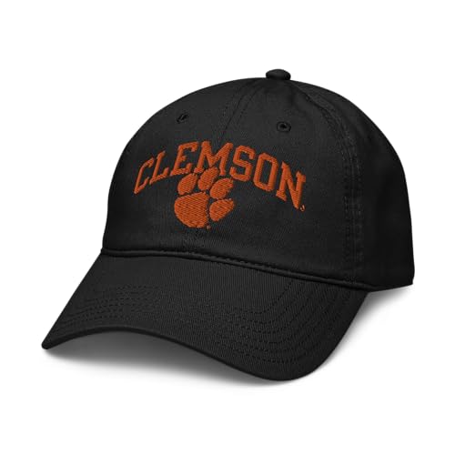 Elite Authentics Clemson Tigers Arch Over Officially Licensed Adjustable Baseball Hat, Black, One Size