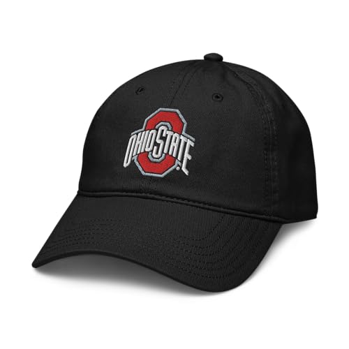 Elite Authentics Ohio State Buckeyes Icon Black Officially Licensed Adjustable Baseball Hat, One Size