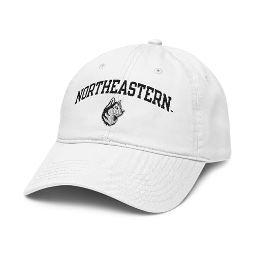 Elite Authentics Northeastern Huskies Arch Over Officially Licensed Adjustable Baseball Hat, White, One Size