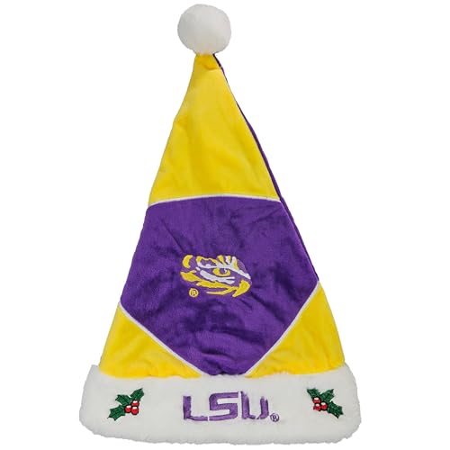 FOCO LSU Collector's Edition Tigers Santa Hat – Represent The Yellow and Purple - Show Your SEC Spirit with Officially Licensed NCAA Holiday Fan Apparel and Gift