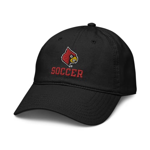 Elite Authentics Louisville Cardinals Soccer Black Officially Licensed Adjustable Baseball Hat, One Size