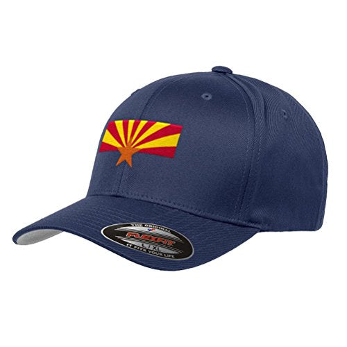 Official Arizona State Flag Hat Flexfit Premium Classic Yupoong Wooly Combed Hat 6277 - L/XL/Navy Blue