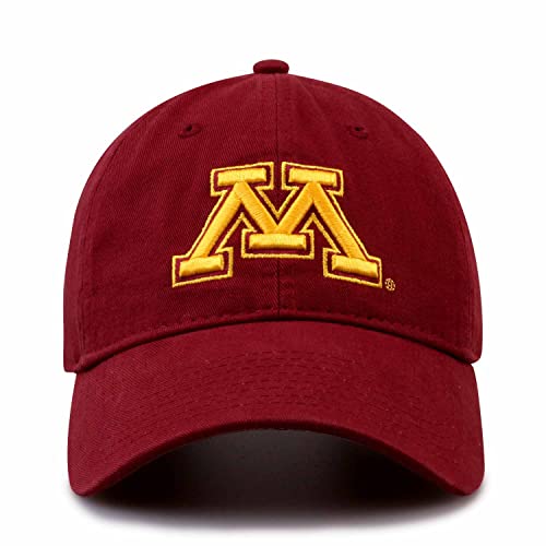The Game NCAA Adult Relaxed Fit Logo Hat - Embroidered Logo - 100% Cotton - Elevate Your Style and Show Your Team Spirit (Minnesota Golden Gophers - Red, Adult Adjustable)