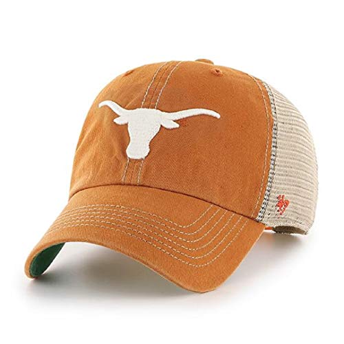 '47 NCAA Trawler Mesh Clean Up Adjustable Hat, Adult One Size Fits All (Texas Longhorns Orange)
