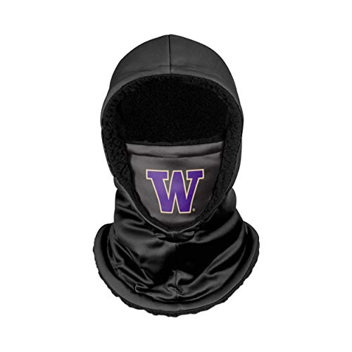 FOCO Washington Huskies NCAA Black Hooded Gaiter, adult (SVNCGRHDSN)