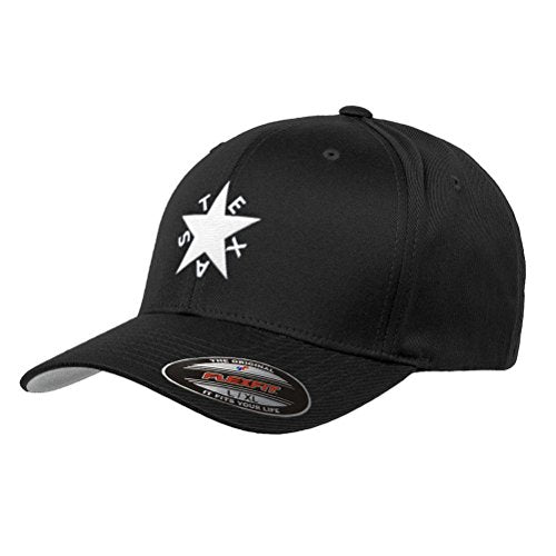 Republic of Texas State Flag Flexfit Premium Classic Yupoong Wooly Combed Hat 6277 - S/M/Black