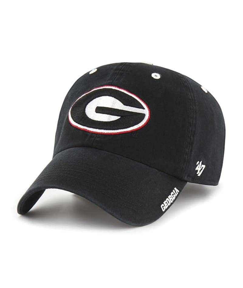'47 Georgia Bulldogs Mens Womens Ice Clean Up Adjustable Strapback Black Hat with Team Color Logo