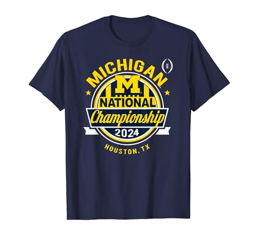 Michigan Wolverines 2024 CFP National Championship Logo Navy T-Shirt