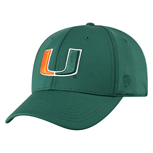 Top of the World Miami Hurricanes Men's One Fit Phenom Team Icon hat, Adjustable