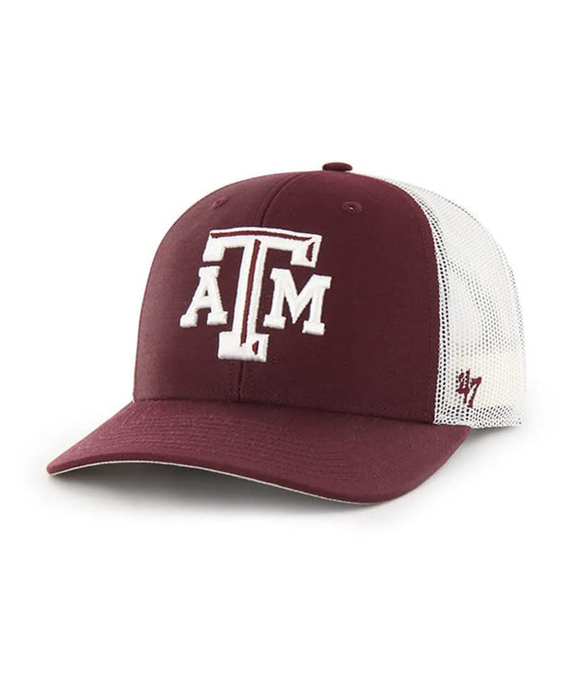 '47 NCAA Men's Trucker Snapback Adjustable Hat (Texas A&M Aggies - Maroon)
