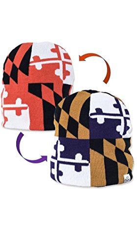 Maryland Reversible Flag Knit Hat Beanie (One Size fits Most)