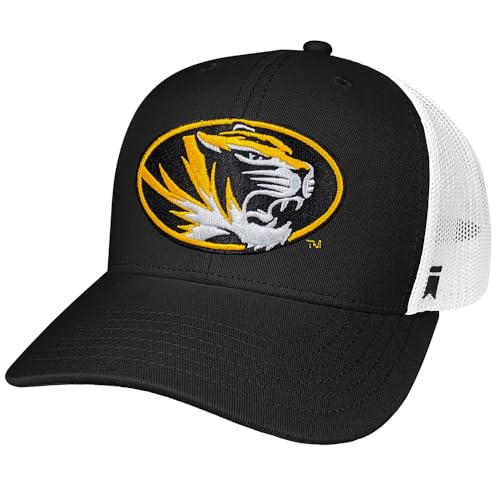 Campus Lab Official University of Missouri Team Logo Adjustable Snapback Trucker Hat - Unisex for Men and Women Black