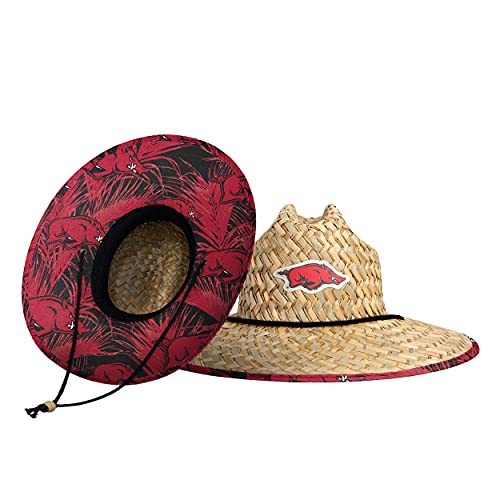 FOCO unisex adult Ncaa College Team Logo Floral Sun Straw Hat, Team Logo, One Size US