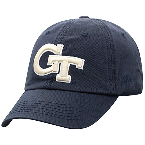 Top of the World Georgia Tech Men's Relaxed Fit Adjustable Hat Team Color Primary Icon, Adjustable