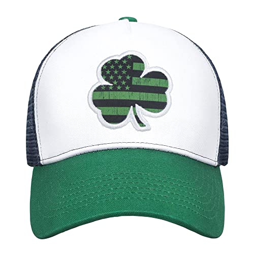 St Patrick's Day Clover Classic Embroidery Cotton Dad Trucker Baseball Hats for Men & Women