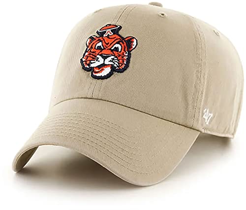 '47 Auburn Tigers Mens Womens Clean Up Adjustable Strapback Vintage Khaki Team Color Logo Hat
