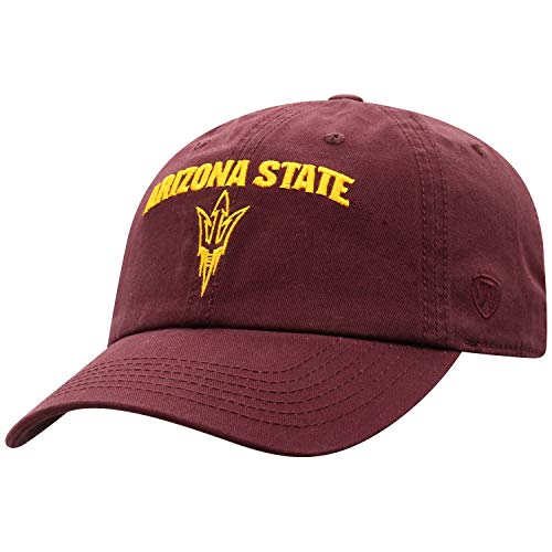 Top of the World Arizona State Sun Devils Men's Adjustable Relaxed Fit Team Arch hat, Adjustable