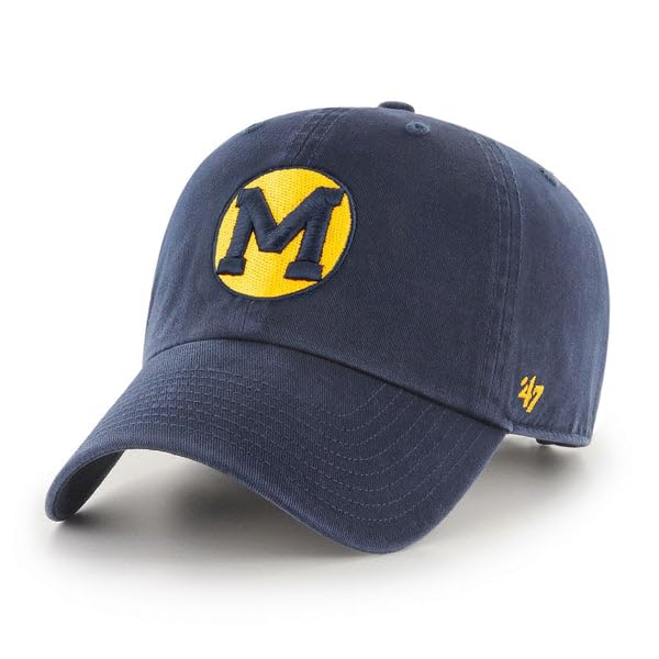 Michigan Wolverines Vintage Navy Clean Up Adjustable Cap - NCAA Relaxed Fit Baseball Dad Hat