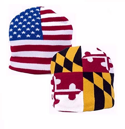 Maryland and USA Reversible Beanie Hat Multi
