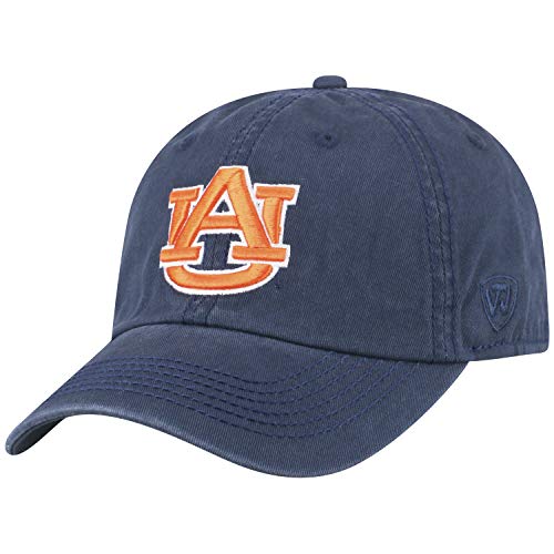 Top of the World Auburn Tigers Men's Relaxed Fit Adjustable Hat Team Color Primary Icon, Adjustable