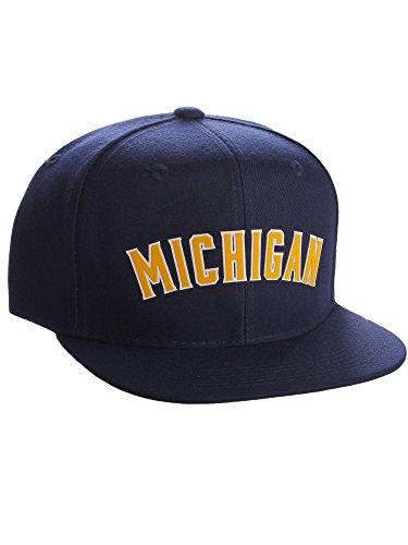 Michigan Wolverines Original Navy Blue Snapback Adjustable Flat Visor Hat - Campus Hats